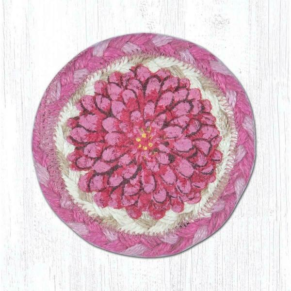 Capitol Importing Co 5 x 5 in. Jute Round Boho Flower Printed Coaster 31-IC571BF